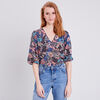 Blouse manches 34 bleu marine femme