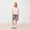 Chemise manches 3/4 rose pastel femme