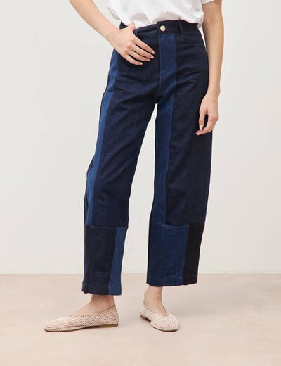 Jeans barrel taille standard denim stone femme