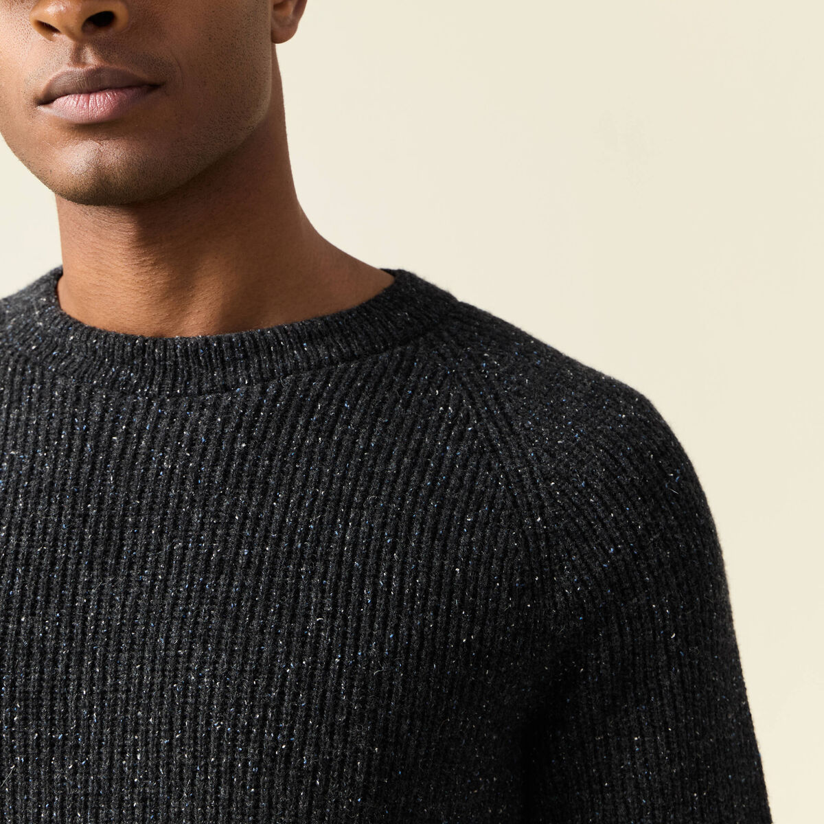 Pull manches longues fabriqué en France gris foncé homme