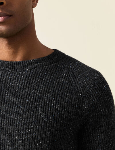 Pull manches longues fabriqué en France gris foncé homme