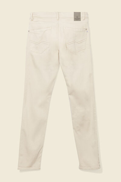 Jeans slim beige homme