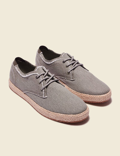 Espadrilles à lacets vert kaki homme