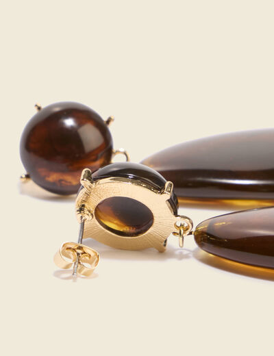 Boucles d'oreilles marron foncé femme