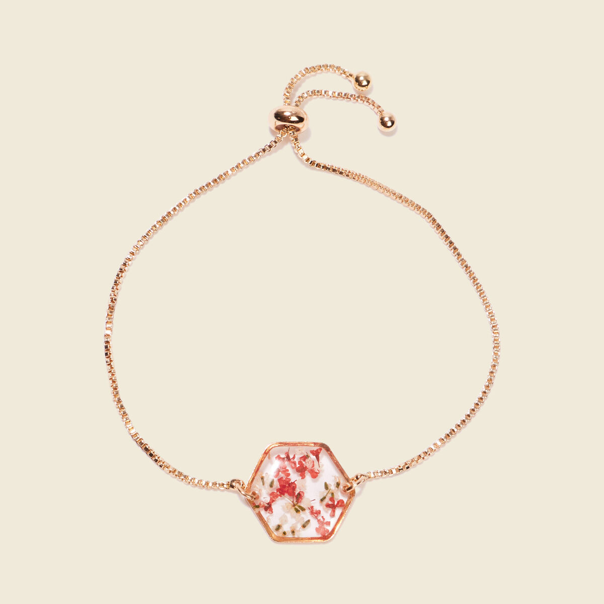 Bracelet ornement en résine rouge clair femme