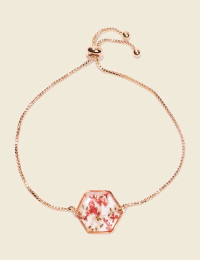 Bracelet ornement en résine rouge clair femme