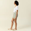 Short boyfriend ceintur&eacute; jean vert kaki femme