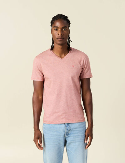 T-shirt manches courtes homme marron cognac homme