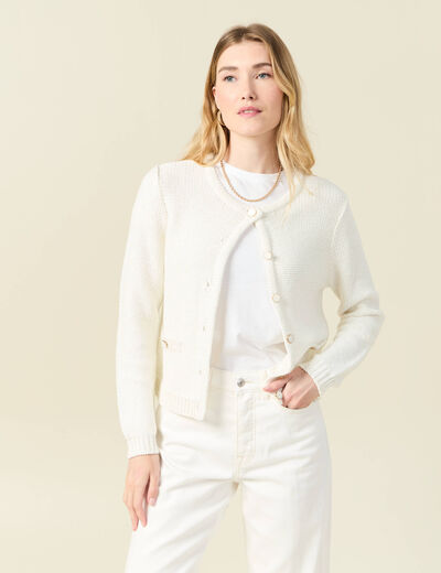 Gilet éco-responsable ecru femme