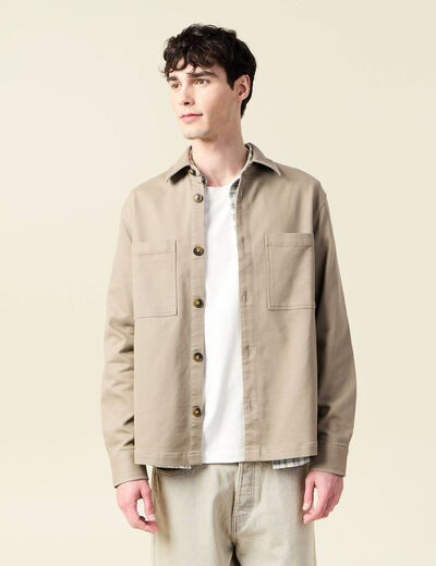 Surchemise manches longues sable homme