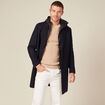 Manteau avec capuche amovible bleu foncé homme