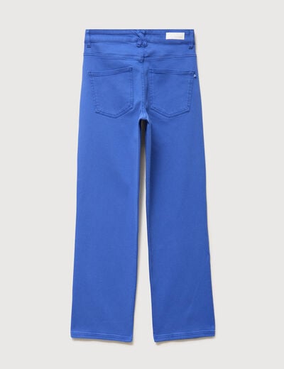 Pantalon straight taille haute bleu electrique femme