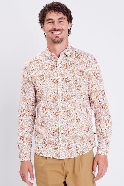 Chemise manches longues ecru homme