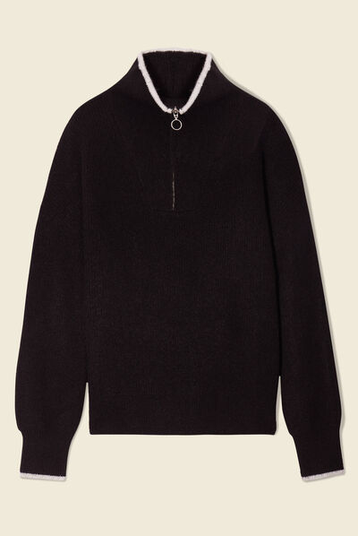 Pull manches longues noir femme