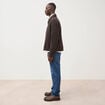 Veste oversize courte col classique marron homme