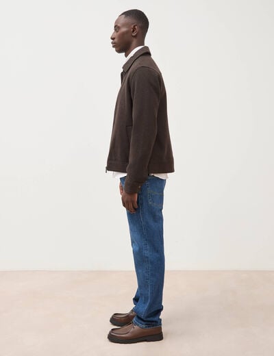 Veste oversize courte col classique marron homme