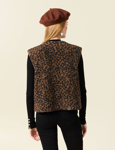Gilet sans manches réversible camel femme
