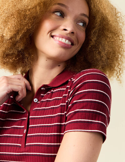 T-shirt cintré manches courtes rouge cerise femme