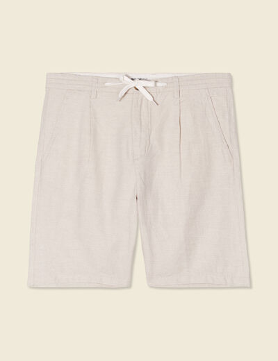 Bermuda droite à coulisse beige homme
