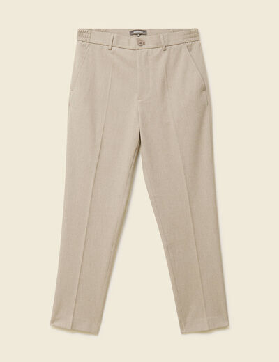 Pantalon droit longueur 32 taupe homme