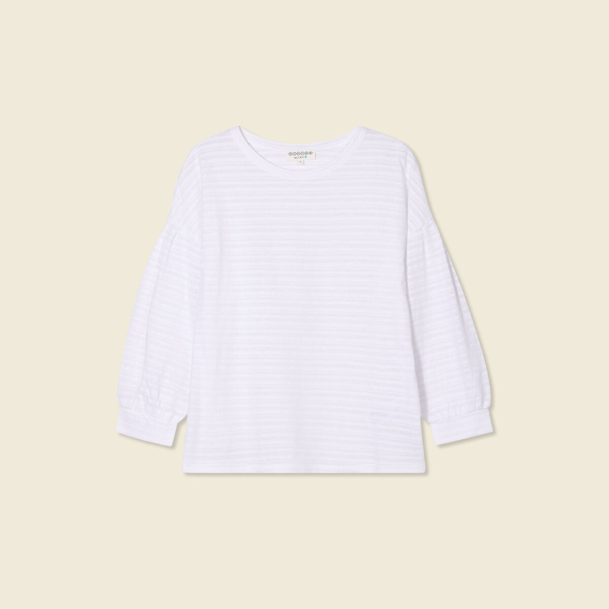 T-shirt manches 3/4 blanc femme