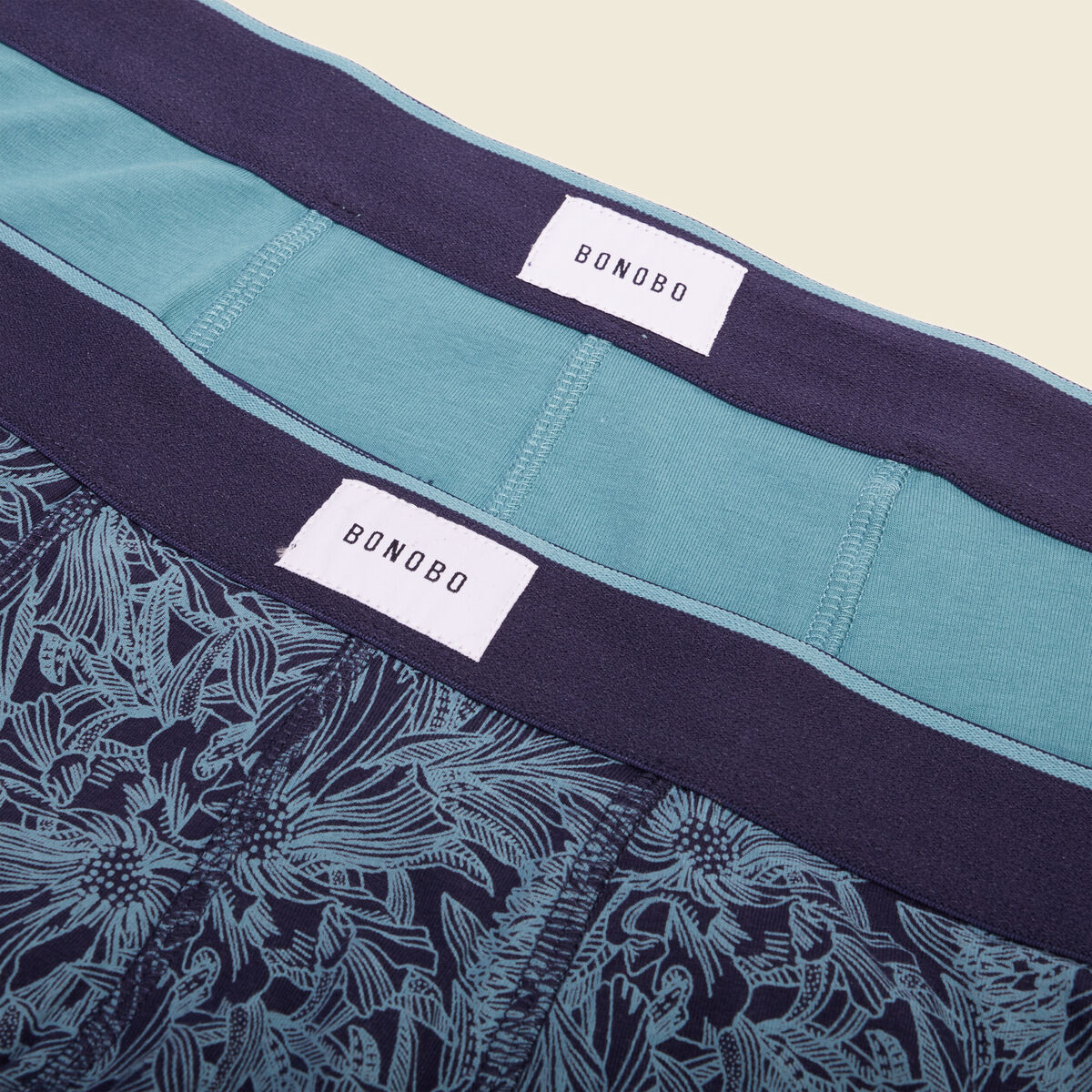Lot 2 boxers bleu pétrole homme