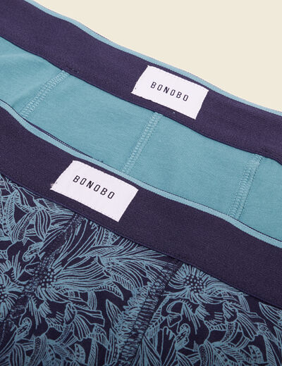 Lot 2 boxers bleu pétrole homme