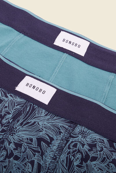 Lot 2 boxers bleu pétrole homme
