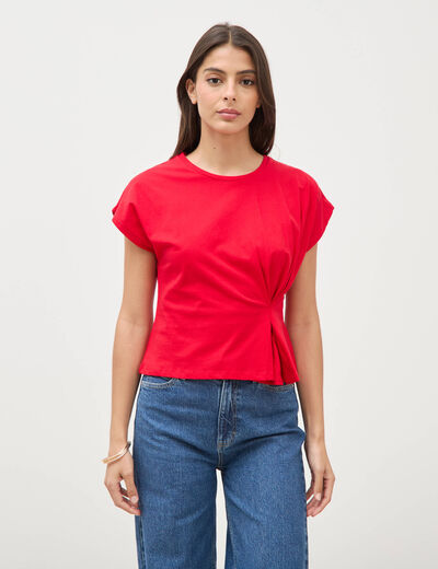 T-shirt manches courtes rouge femme