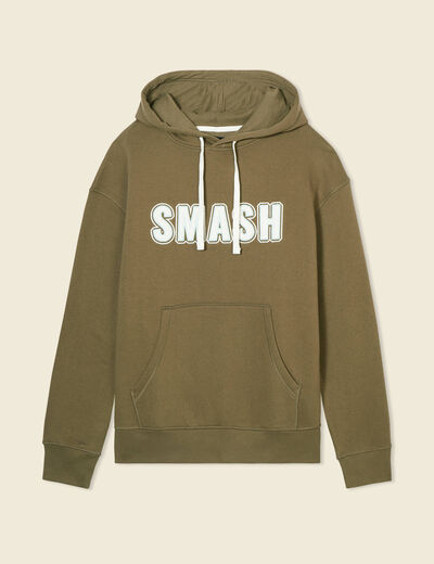 Sweat à capuche taupe homme