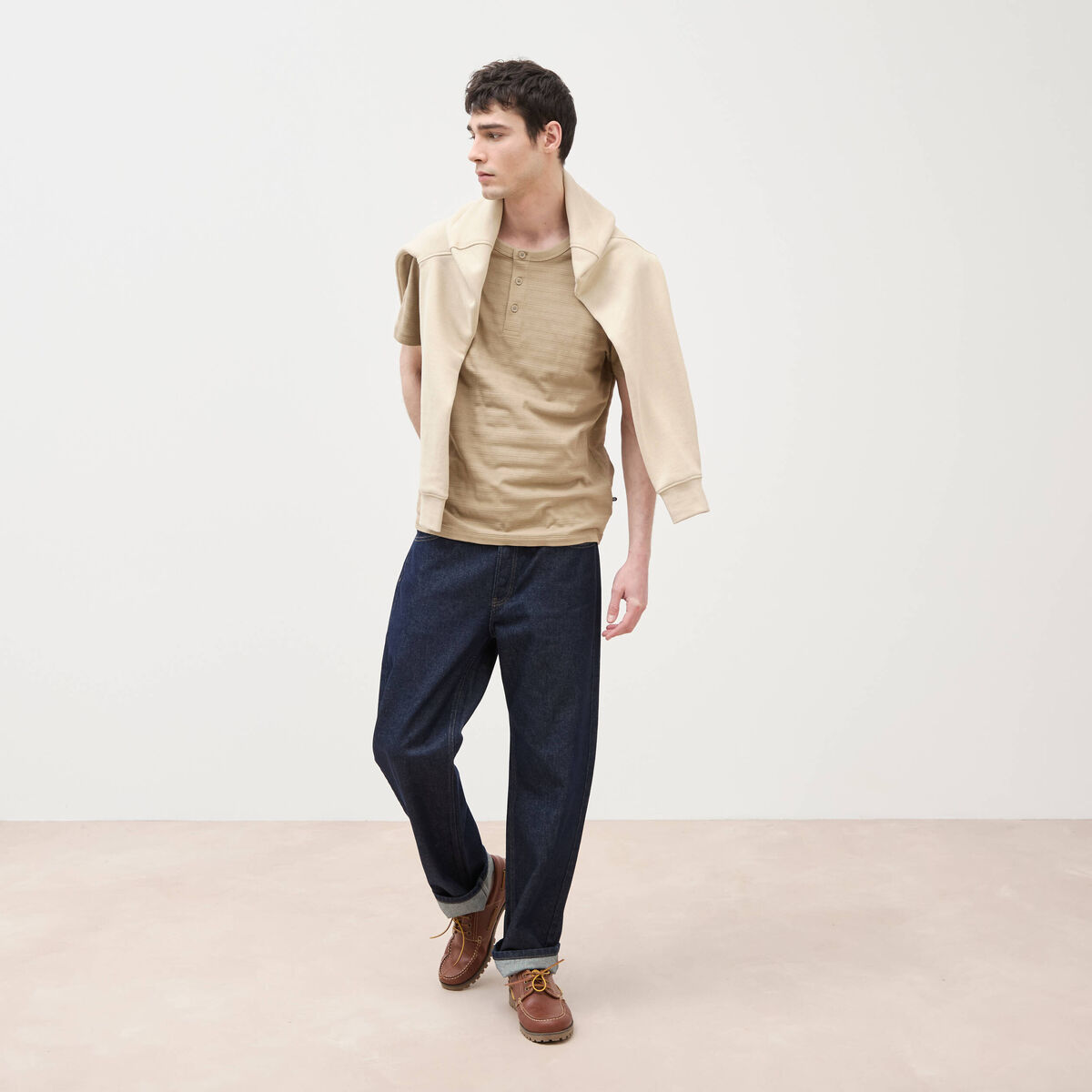 T-shirt en coton vert olive homme