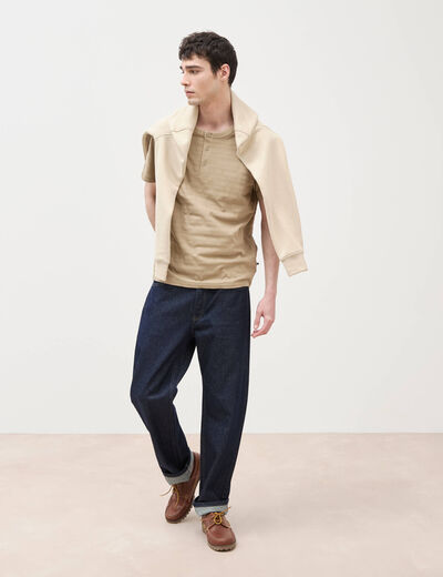 T-shirt en coton vert olive homme
