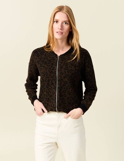 Veste manches longues terracotta femme