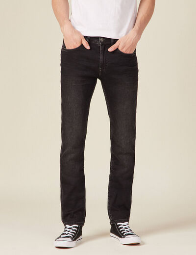 Jeans straight ultra stretch denim noir homme