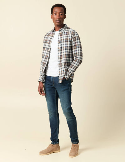 Jeans homme slim effet used denim brut homme