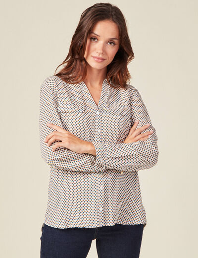 Chemise manches longues blanc femme