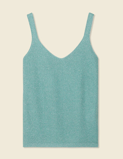 Pull débardeur bretelles vert foncé femme