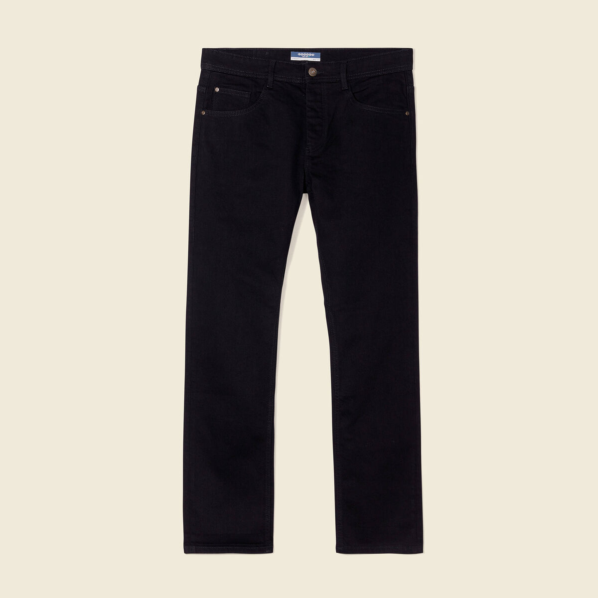 Jeans straight longueur 32 denim noir homme
