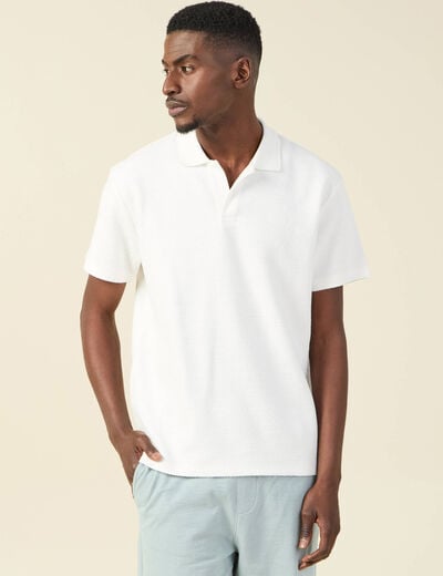 Polo manches courtes ecru homme