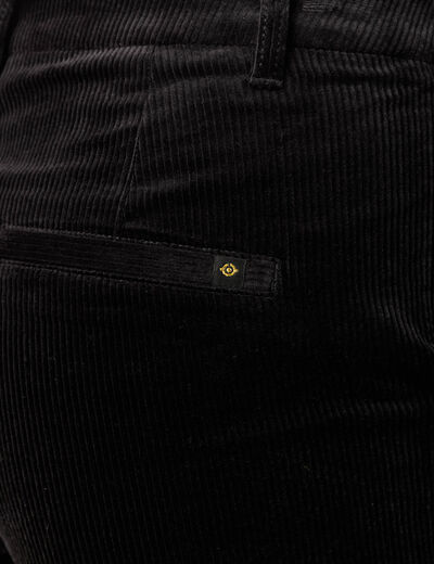 Pantalon large 7/8&egrave;me taille haute noir femme