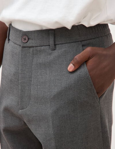 Pantalon droit longueur 32 gris fonc&eacute; homme