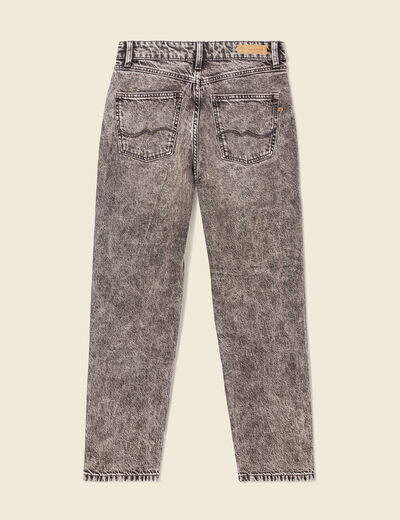 Jeans straight 5 poches denim snow gris femme