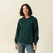 Sweat &agrave; capuche manches longues vert fonc&eacute; femme