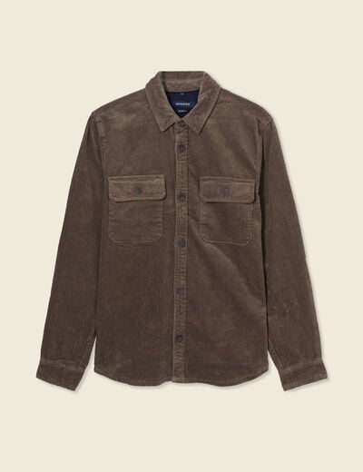 Surchemise manches longues taupe homme