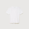 T-shirt droit col rond manches courtes blanc femme