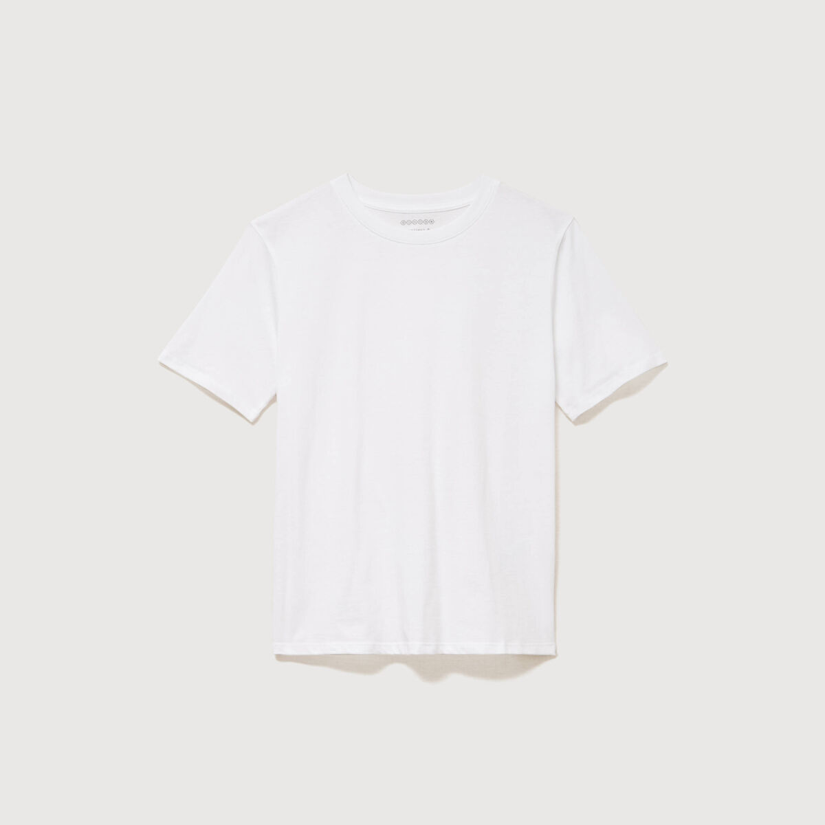 T-shirt droit col rond manches courtes blanc femme