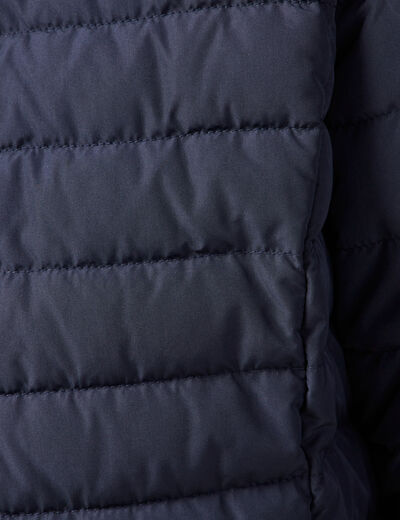Doudoune droite zippée bleu marine femme