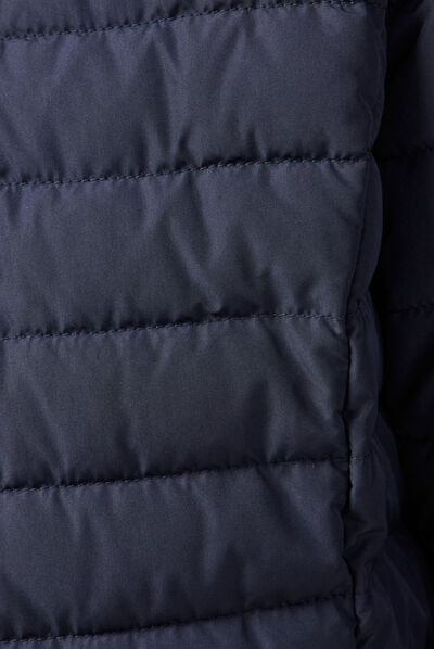 Doudoune droite zippée bleu marine femme
