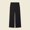 Pantalon large taille haute noir femme