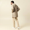 Parka longue droite &agrave; capuche taupe homme